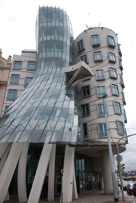 an unusual building in the middle of a city