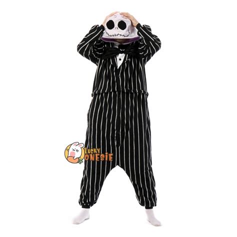 Jack Skellington & Sally Onesie Nightmare Before Christmas Costume Halloween Cosplay Outfit ...