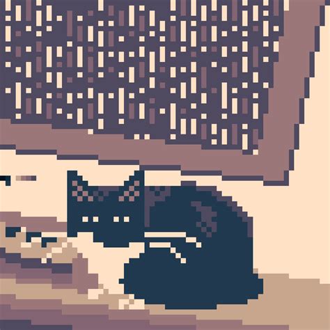 Kawaii Halloween Cat Rain Pixel Art GIF | GIFDB.com