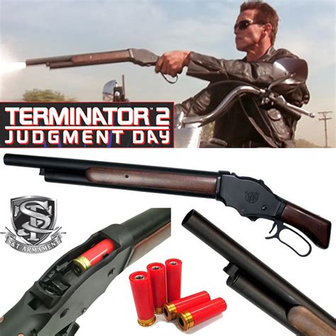 TERMINATOR 2 - SHOTGUN ROSE BOX OFFICIEL WINCHESTER M1887 TOUT METAL & BOIS VERITABLE (S&T ARMAMENT)