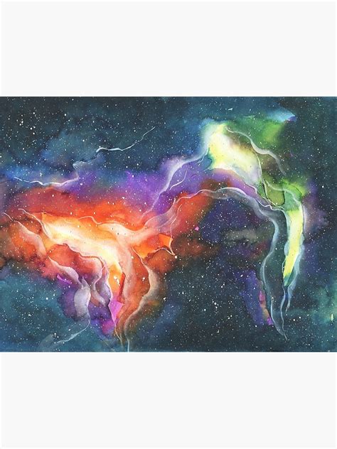 "Galaxy Painting with Rainbow colors and Red and Green Clusters" Canvas Print by eburbage ...