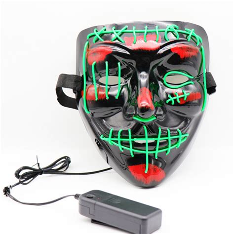 Halloween LED Multicolor Luminous Mask Light Up The Purge Movie Costume ...