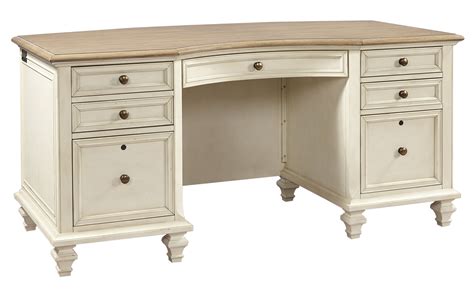 Aspenhome Cottonwood Executive Desk with 2 Locking File Drawers | AHFA | Double Pedestal Desks