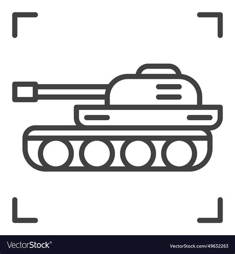 Army tank concept outline icon or symbol Vector Image