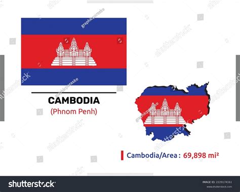 Cambodia Flag Area Map Some Details Stock Vector (Royalty Free ...