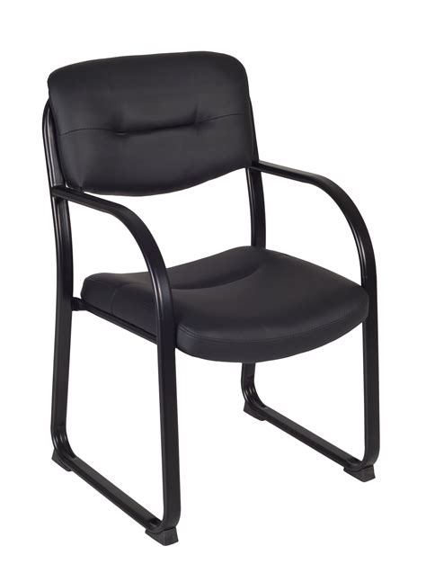 Regency Crusoe Leather Side Reception Waiting Room Chair with Arms - Walmart.com