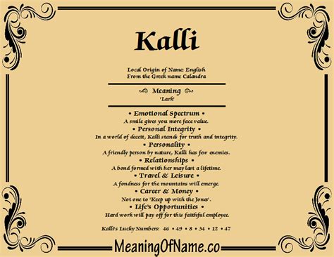 Kalli - Meaning of Name