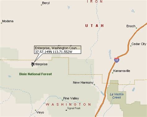 Enterprise Washington, Utah Map 1