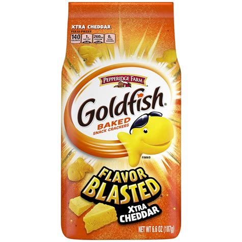 Amazon.com: Goldfish Flavor Blasted Xtra Cheddar Crackers, Snack Crackers, 6.6 oz bag