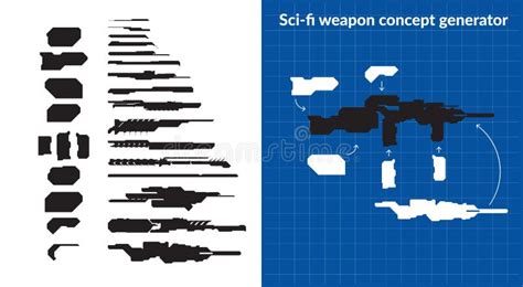 Sci-fi Weapon Concept Generator with Sample Weapon on Blueprint Stock ...