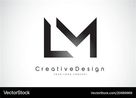 Lm l m letter logo design creative icon modern Vector Image