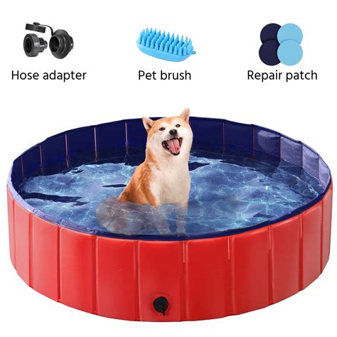 Outdoor Foldable Pet Dog Swimming Pool, Red, 47.2" - Walmart.com