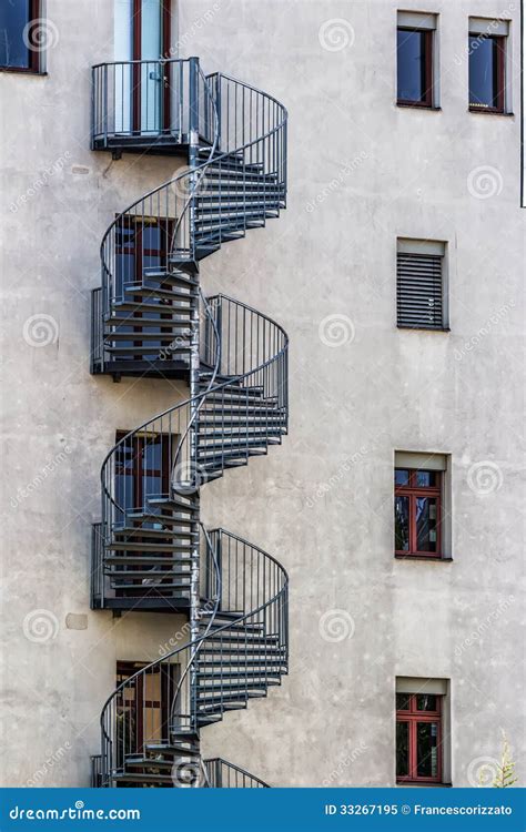 Round Fire Escape Stairs stock image. Image of residential - 33267195