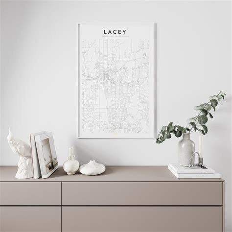 Lacey Washington Lacey Map Lacey Print Lacey Wall Art | Etsy