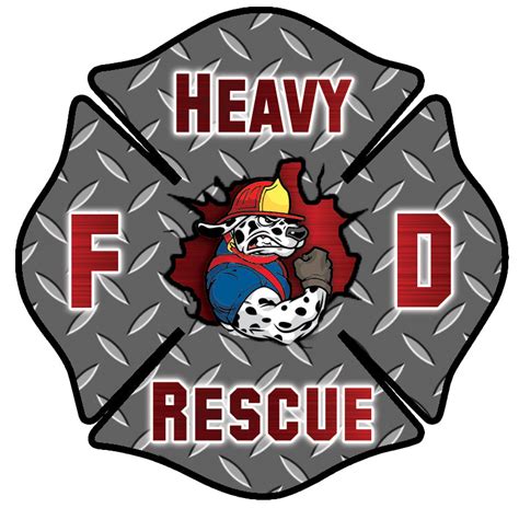 Red Heavy Rescue Firefighter Window Decal Police Fire EMS Viny Graphics ...