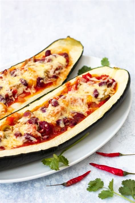 Vegetarian stuffed marrow with veggie chilli | Recipe | Marrow recipe ...