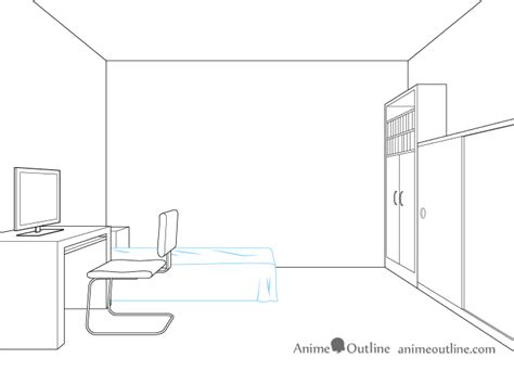 One Point Perspective Room Drawing Tutorial - AnimeOutline