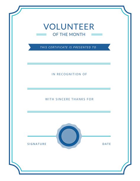 Volunteer Appreciation Certificate Template For Your Needs