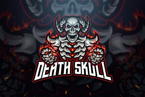 Death Skull Logo and Esport Logo Template - Design Template Place