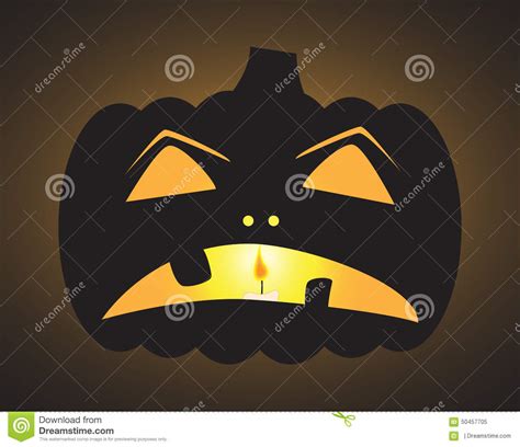 Halloween Sad Jack O Lantern Stock Illustration - Illustration of ...