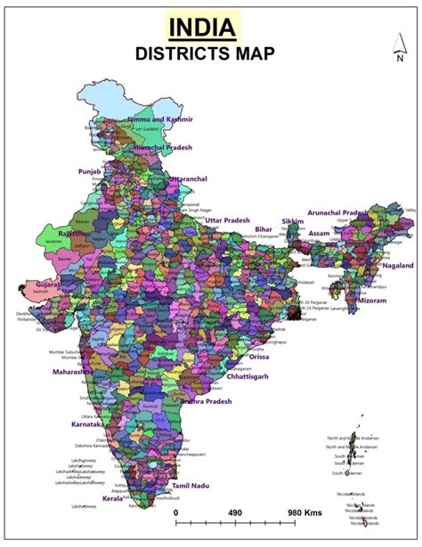 India Districts Map - India District Name List - GIS Maps