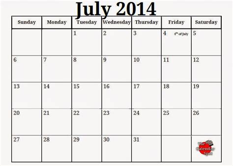 Free Printable Calendar: Free Printable Calendar July