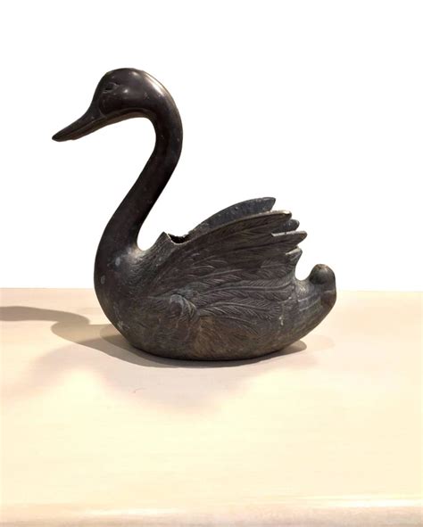 Pair of Bronze Swan Sculpture Art Accessories at 1stdibs