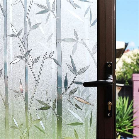 Home Cal Window Privacy Film No Glue Self Static Cling Window Covering Removable Frosted Glass ...