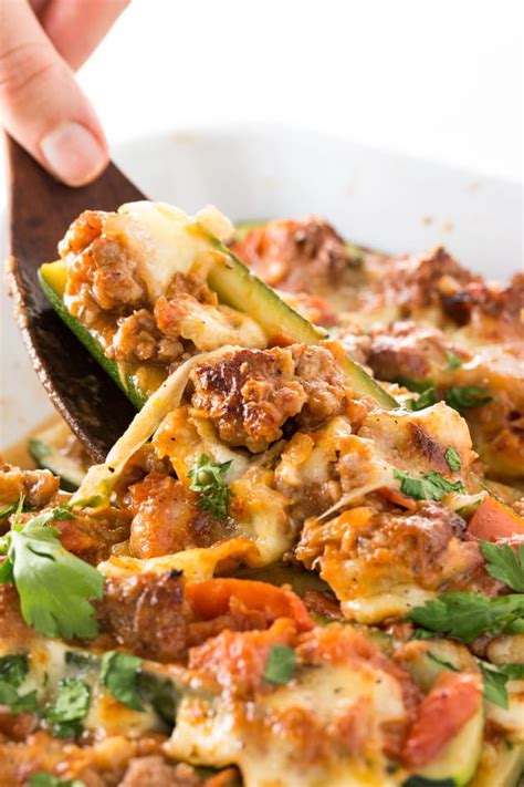 Italian Sausage Stuffed Zucchini Boats - Food Fanatic