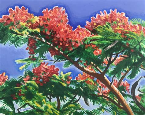 Royal Poinciana Painting by David Friedman | Saatchi Art