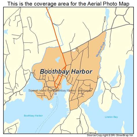 Aerial Photography Map of Boothbay Harbor, ME Maine