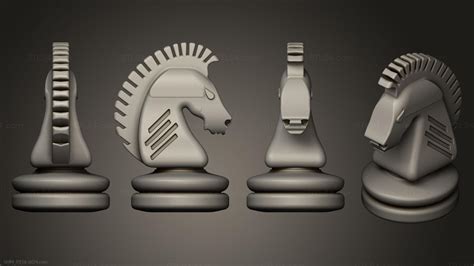 Chess - Knight, SHM_0156. 3D stl model for CNC