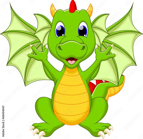 Dragon cartoon Stock Vector | Adobe Stock