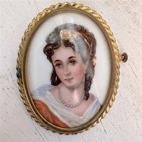 VINTAGE LIMOGES FRANCE Hand-painted Victorian Lady Porcelain Cameo ...