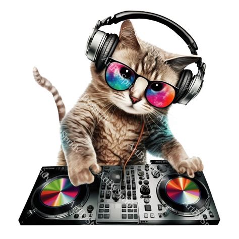 Cute DJ Cat With Glasses PNG Clipart Transparent Animal Clip - Etsy