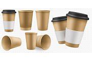 Craft cup paper. Blank brown coffee | Food Illustrations ~ Creative Market