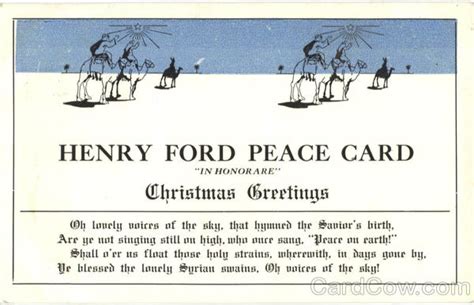 Henry Ford Peace Card Christmas