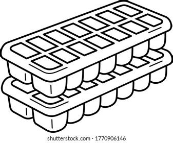 Ice Cube Trays Vector Outline Icon Stock Vector (Royalty Free ...