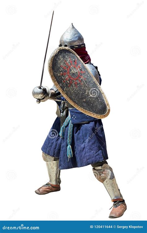 Medieval Knight with the Sword and Shield. Stock Photo - Image of ...