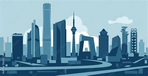 Beijing skyline Stock Vector | Adobe Stock