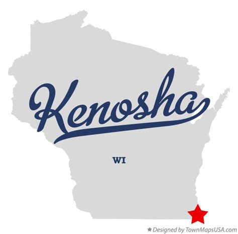 Map of Kenosha, WI, Wisconsin