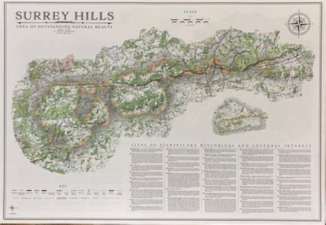 Surrey Hills AONB Map - single colour | TheCartographicArts