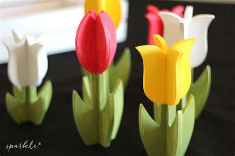 Springtime Painted Wooden Tulips * sparkle living blog