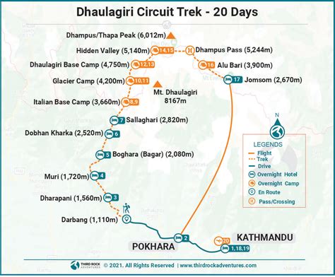 Dhaulagiri Circuit Trek 2025/2026, Map and Itinerary