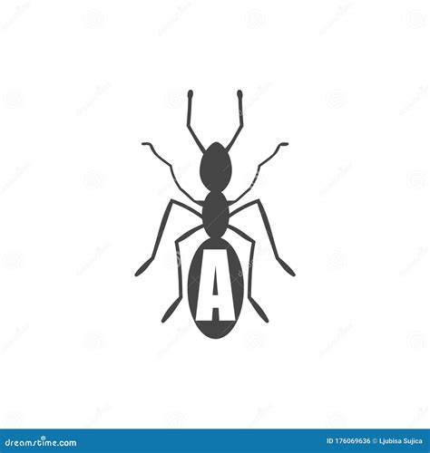 Ant Icon in Modern Flat Style for Web Isolated on White Background Stock Vector - Illustration ...