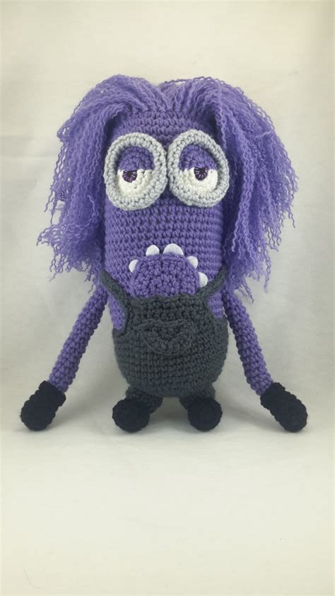 Crocheted evil minion/ minion kevin/ purple minion/ evil | Etsy