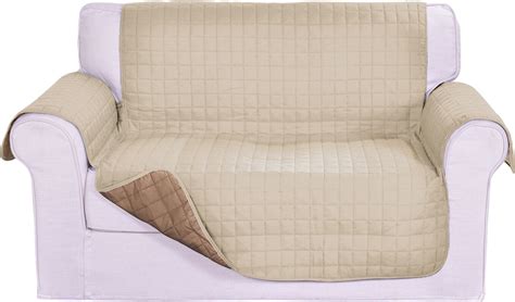 ELEGANT COMFORT Reversible Quilted Sofa Cover, Cream/Taupe - Chewy.com