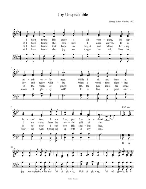 Joy Unspeakable sheet music download free in PDF or MIDI