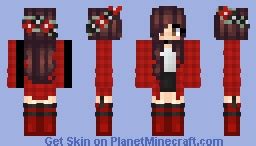 Amazingly Cute Red Flannel Girl Minecraft Skin