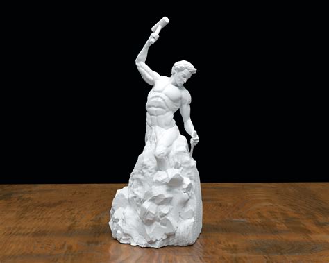 Ancient Self Made Man Sculpture 3D Printed Statue,garden Sculpture,desk ...